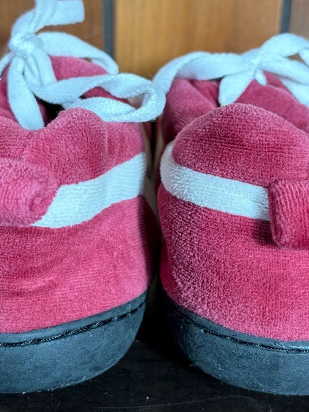 Comfy Feet Alabama Crimson Tide Velour Indoor/Outdoor Lace Slippers Mens Sz 7-8